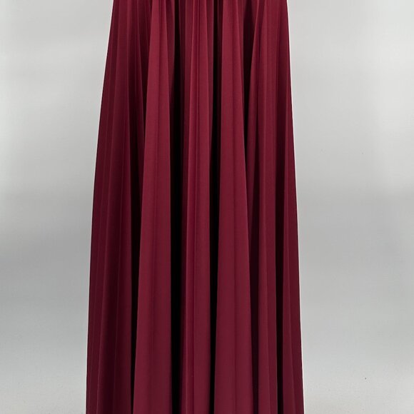 Vintage 1970s Garnet Red Polyester Floor Length Dress - Picture 2 of 4